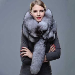 2021 Banquet Luxury Winter Scarf, High-end Men'swomen's Fox Fur Scarf ,100% Natural One-piece Warmth Real Fox Fur Collar H0923