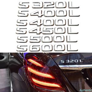 Tronco posteriore dell'automobile S320 S400 S450 S500 S600 Adesivo standard allungato per Mercedes Benz S Classe Logo Numero lettera LEGGE