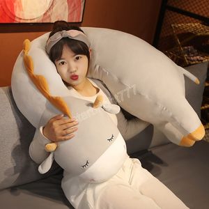 120CM Lange Cartoon Schlaf Kissen CattleSheepHippo Plüsch Spielzeug Stofftier Puppe Bett Room Decor Liebhaber Kreative Geschenk