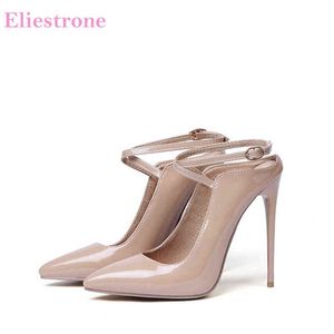 Dress Shoes Hot Brand New Elegant Red Apricot Women Wedding Pumps Sexy Super High Heels Lady Slingback SX6 Plus Big Size 11 43 47 220303