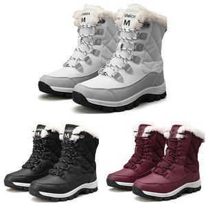 No Brand Women Boots High Low Black white wine red Classic Ankle Short womens snow winter boot size 5-10