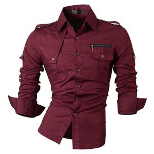 Camicie eleganti casual da uomo Jeansian Fashion Desinger Elegante manica lunga Slim Fit 8371 WineRed 210721