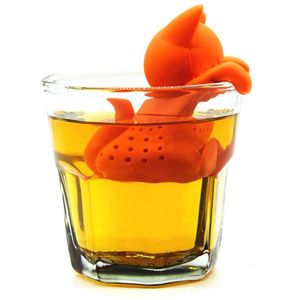 Tea Tools Cute Cartoon Cat Shaped Blacktea Tea Infuser Strainer Food Grade Silicone Loose Leaf Herbal Spice Brewing Orange Creative new products PPOM12