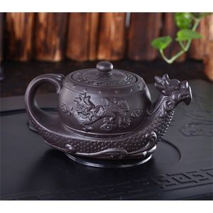 Vendas Chinês Yixing Bule de barro roxo, Raditional Dragon Tea pote grande capacidade artesanal conjunto kettle kung fu pot 210813