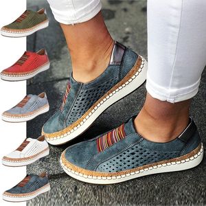 Comfortable Shoes Quality Women Wild Soft Top Leather Hollow Out Casual Breathable Ladies Sneakers Designer Sports Shoe