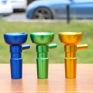 metal bowl for tobacco dry herbs Aluminum alloy round four colors 14mm male joint for dab rig hookah accessories