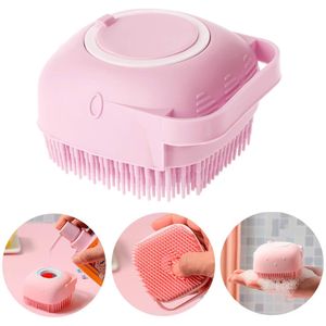 Silicone Body Brush Shower Scrubber with Gel Dispenser Function,Soft Bath Massage Body ,Loofah