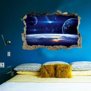 Wall Stickers 3D Star Universe Series Broken For Kids Baby Rooms Bedroom Home Decoration Decals Mural Poster