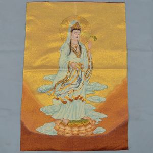 Entrega grátis requintado manual bordado pintura tibet budista amitabha ancestor guanyin retrato 90x60cm