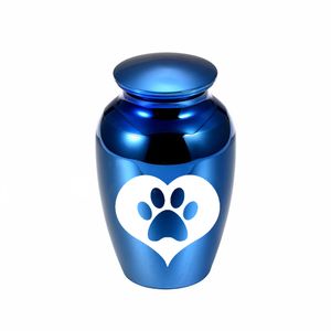 Aluminium Stop Urn Wisiorek do upamiętnienia zmarłych krewnych / zwierząt domowych Love Dog Paw Carving Coffin Ashes Rack Pet Ashes Memorial