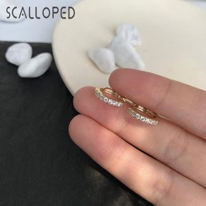 Trendy Chic Circle Small Zircon Stud Earrings For Women Minimalist Metal Gold Ring Temperament Jewelry Hoop Huggie