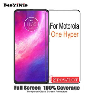 Original Full Cover Screen Protector Tempered Glass f￶r en Hyper Protective Moto OneHyper XT2027 Film mobiltelefonskyddare