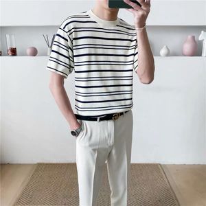 Men's T-Shirts Summer 2022 Fashion T Shirt Men Short Sleeve O-Neck Tee Mens Slim Fit Streetwear Solid Casual Clothes Homme A24