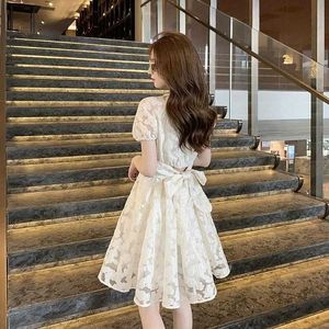 フランスの妖精カワイイは甘いデザインスリムパーティーの背中のない女性韓国の結婚式のイブニング服210604