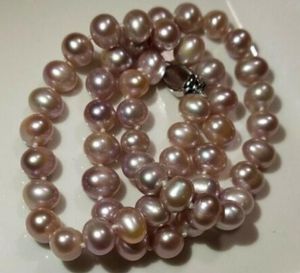 Wholesale purple beaded necklaces resale online - 9 mm Purple Natural Pearl Beaded Necklace inch Bridal Jewelry Choker Gift