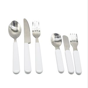 Sublimação de aço inoxidável faca forks colher 3 estilos hotel conjunto de bife ocidental DIY presente de cozinha para crianças jantar casamento casamento casamento