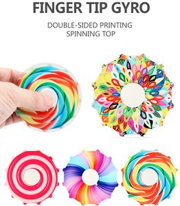 Fidget Toys Double-sided Fingertip Spinning Top Party Rainbow Color Antistress Spin Toy Gift Children's Gifts