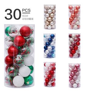 6cm x 30 peças por caixa de Natal decoração de árvore decoração interior colorido bolas pintadas ornamentos syba05