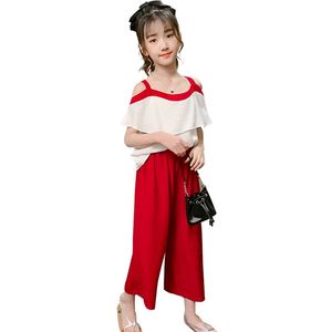 Vestiti estivi per ragazze T-shirt con maniche a pipistrello + Set per bambini in stile casual per bambini corti 210527