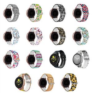 Cinturini con stampa in silicone per Samsung Galaxy Watch Cinturino per orologi intelligenti attivi 20mm 22mm 40 colori stampati DHL / FEDEX