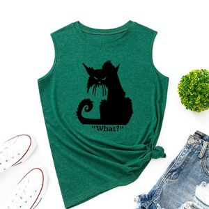 Wholesale cats tanks resale online - Women s Tanks Camis What Black Cat Tank Tops Funny Women Vest Top Summer Shirt Sleeveless T Shirts Casual Tee Shirts Clothe