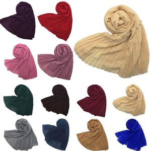 ビーズパッチワークプリーツパールバブルシフォンスカーフショールハイジャブドレープステッチクリンクされたイスラム教徒のスカーフスカーフ女性ヘッドスカーフ新品