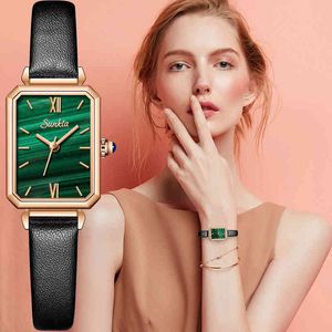 Sunkta Japan Quartz Rörelse Högkvalitativ Vattentät Slim Ladies Watch Drop Kvinnor Rostfritt Stål Mesh Rose Gold Klockor 210517