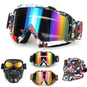 Mężczyźni Kobiety Okulary narciarskie Snowboard Snowmobile Narciarstwo Gogle Wiatroszczelne Okulary Taktyczne Skull Ghost Halloween Faceeshield 201022