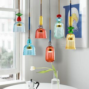 Nordic Indoor Colorful LED Pendant Lights Villa Hanging Light Lighting For Living Room Lamp Kitchen Home Fixtures Lamps