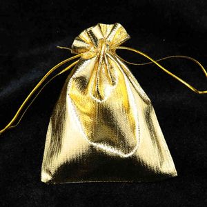 Pequenos Sacos De Cordão De Cetim venda por atacado-500pcs lote cm ouro cordão de prata de ouro cetim jóias organizador bolsa pequena bolsa de presente de Natal sacos de embalagem de casamento