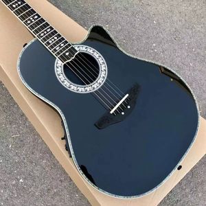 6 Saiten Ovation akustische E-Gitarre Ebenholzgriffbrett F-5T Vorverstärker-Tonabnehmer EQ professionelle Folk-Gitarre Kohlefaserkorpus