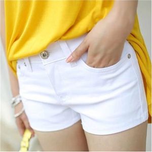 Летние женские повседневные джинсы шорты плюс размер дамы твердые белые черные джинсовые женские тонкие досуга Feminino 210621