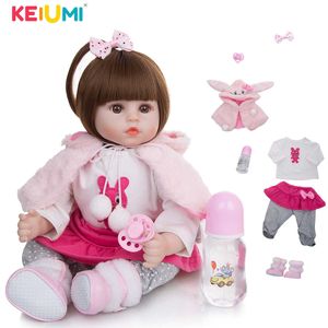Keuii miękka bawełna bateria realistyczne dziecięce lalki moda księżniczka dziewczyna lalka dziecięca odrodzone zabawki cosplay królik maluch urodziny prezenty Q0910
