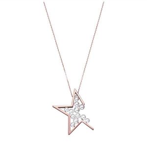 Anhänger Halsketten Japanisches und koreanisches Pentagramm Champagner Roségold Künstliche Perlenkette Weiblicher Stern der Abstraktion