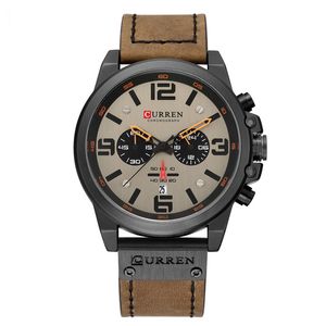 Uomo orologi Top Brand Luxury Quartz Mens Orologi da polso Pelle Military Data maschile Relogio Masculino