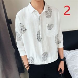 Summer Men's Flower Shirt Five-point Sleeve Short Trends Seven-sleeve Thin 210420