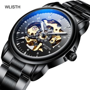 Herren-Armbanduhr, mechanisch, Edelstahl, Automatikwerk, Sportuhren mit Automatikaufzug, modische Armbanduhr