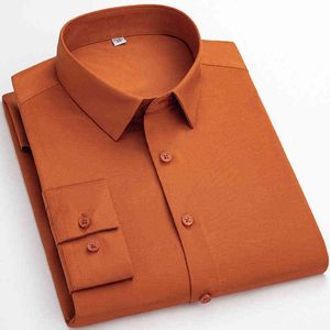 Alta elasticità Morbida e accogliente Senza tasche Camicia da lavoro bianca formale sottile Camicia da lavoro a maniche lunghe da uomo Camicia da lavoro non stirabile slim fit G0105