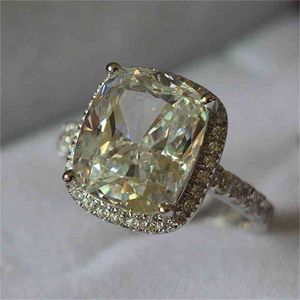 Super 5ct Poduszka Cut Diamond Engagement Platinum 950 Obrączka Biżuteria