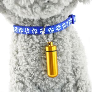 Wholesale dog information resale online - Pet ID Tags Aluminium Alloy Personalized Dog Cat Information Organization Barrel Anti lost Tube Supplies Collars Leashes