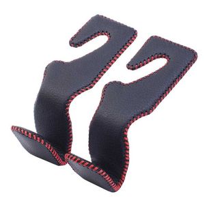 2pcs Car Seat Headrest Hooks - Back Seat Organizer Hanger Storage Hook PU Leather Alloy