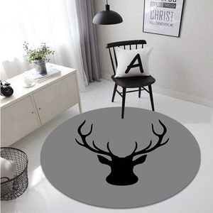 Carpets Nordic Round Carpet For Living Room Geometric Kids Bedroom Rugs Anti Slip Chair Floor Mat Home Decor 100cm/120cm