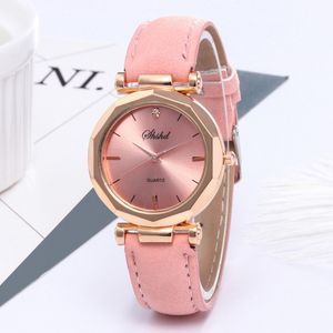 Rhinestone Damskie zegarki Moda Exquisite Skóra Casual Luksusowy Analog Kwarcowy Kryształ Wristwatch Bransoletka Ye1