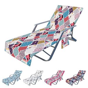 Wholesale sling lounger for sale - Group buy Summer Recliner Beach Towel Fashion Print Sunbathing Sling Chair Cover With Pocket Lazy Lounger For Pool Accessories