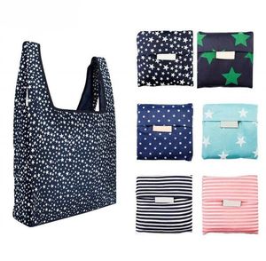 Wholesale 500Pcs/Lot Custom Foldable 210D Polyester Shopping Waterproof Portable Grocery Carrying Bag