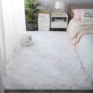 Super Mjukt Fluffy Area Rug Modern Shaggy Plush Carpet Living Room Heminredning Sovrum Silky Slät Nursery S 210626