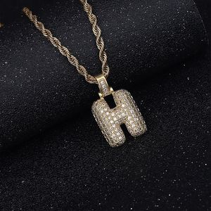 Pendant Necklaces Fashion Letters Necklace Custom Name Bubble Charm For Men And Women Cubic Zircon Hip Hop Jewelry Gift