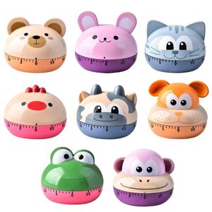 Timers Cute Cartoon Animal Fruit Kitchen Timer Mechanical Alarm/Clock No Battery Reminders Cooking Accessories