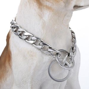 Strong 15mm High Polishing 316L Stainless Steel Dog Chains Collars Multiple Length Customization Sturdy And Durable Wholesale