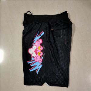 Mäns Team Basket Korta Vit Rosa Svart Färgfläkts Sport Stitched Shorts Hip Pop Elastiska Midja Byxor Med Pocket Zipper Sweatpants i storlek S- 2XL